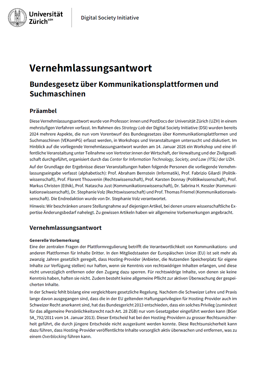 Thumbnail der Vernehmlassungsantwort