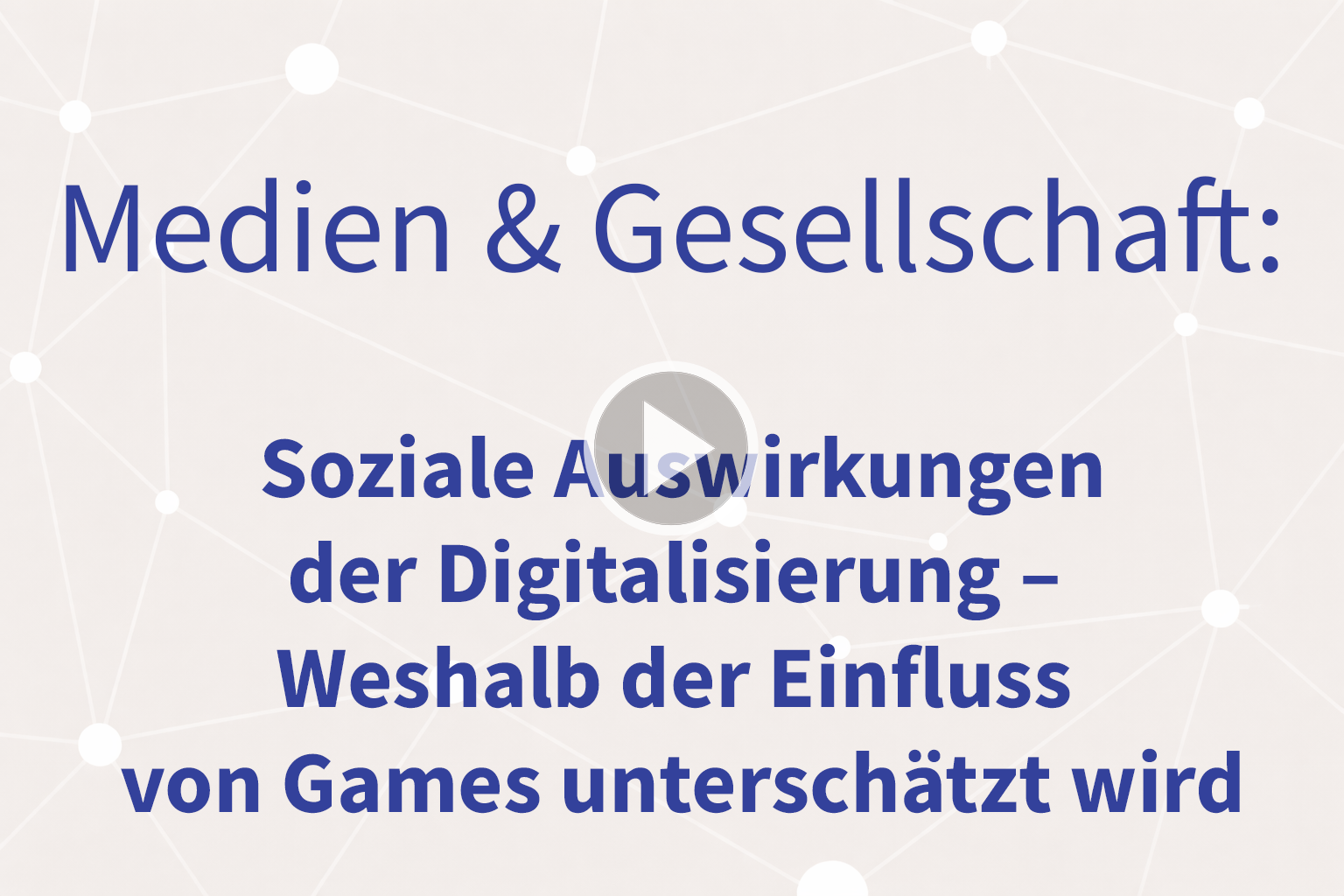 Thumbnail mit Link zum Video "Weshalb der Einfluss von Games unterschätzt wird"